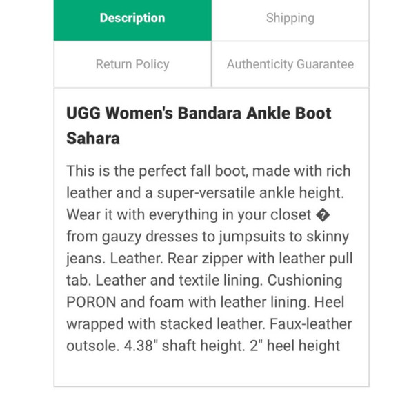 Women’s UGG Bandara Ankle Boot Sahara / Size -7 - Picture 7 of 11